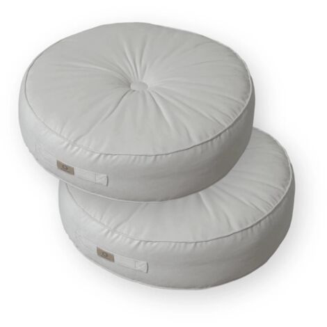 Lot de 2 coussins de sol en velours diamètre 60 lot de 2 - gris clair