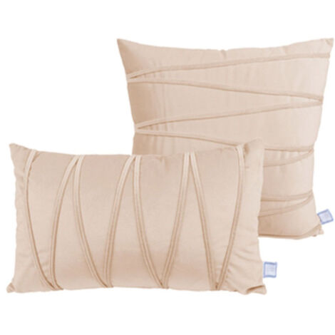 Lot de 2 Coussins Déco "Paulina" 30x50cm Champagne