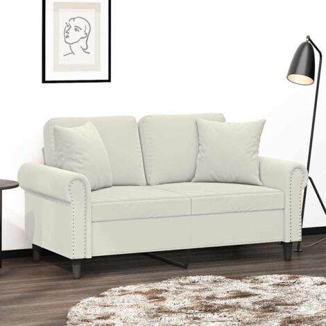 Lot de 2 Coussins décoratifs  Coussins Déco Crème 40x40 cm Velours 51610