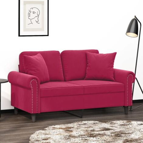 Lot de 2 Coussins décoratifs  Coussins Déco Rouge bordeaux 40x40 cm Velours 77231