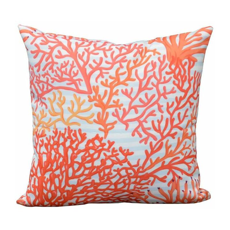 Proloisirs - Lot de 2 coussins Motif - 45 x 45 cm - Corail rouge