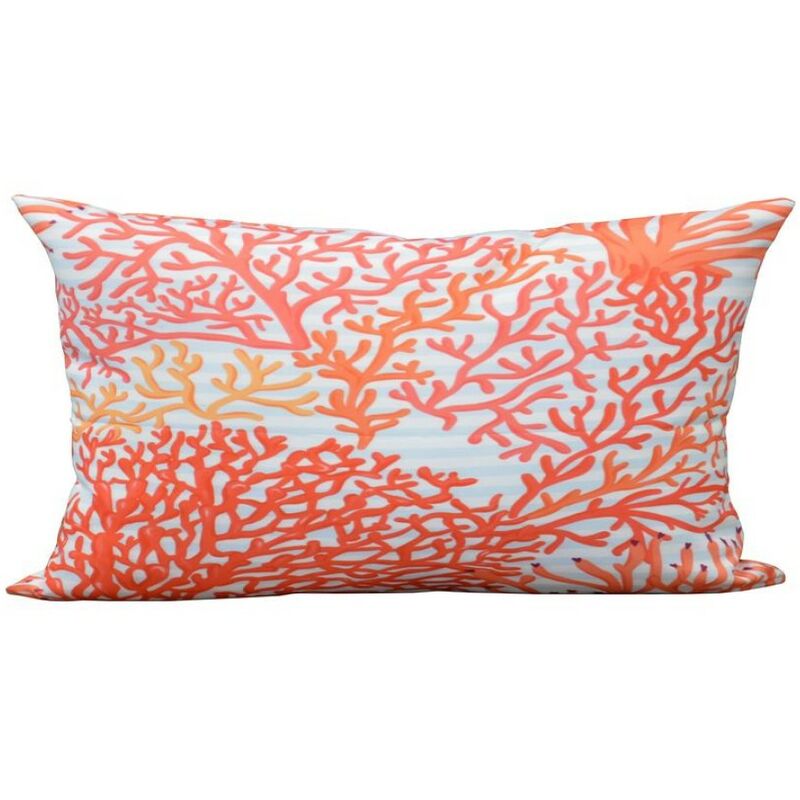 Proloisirs - Lot de 2 coussins Motif - 60 x 30 cm - Corail rouge