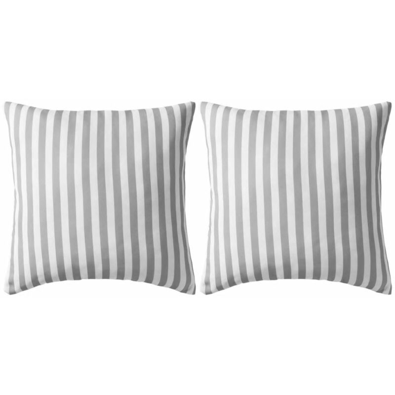 Décoshop26 - Lot de 2 coussins oreiller pour extérieur décoration jardin 45 x 45 cm rayure gris DEC020109
