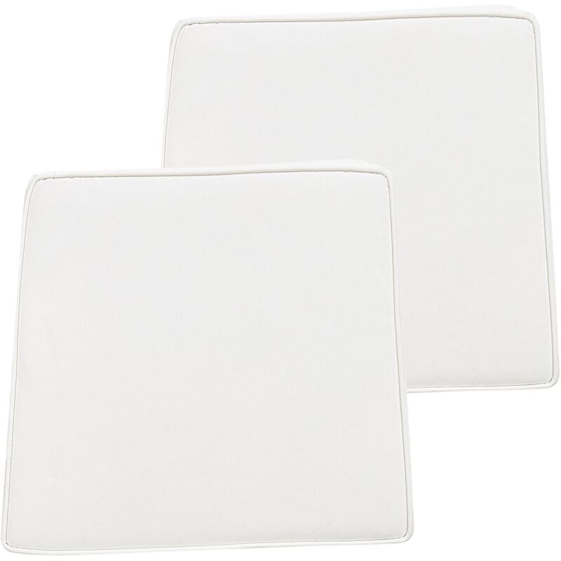 Beliani - Lot de 2 Coussins pour Chaise en Polyester Blanc 37 x 34 cm Rembourrés en Mousse Terni
