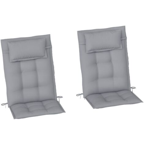 Lot de 2 coussins pour transats, déperlants, pour transats de jardin, 50 x 116 x 5 cm, gris clair