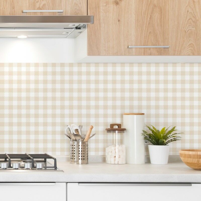 99déco - Lot de 2 Crédence Aluminum Géometrique Beige - 99deco - L120xH50cm Ep.3 mm