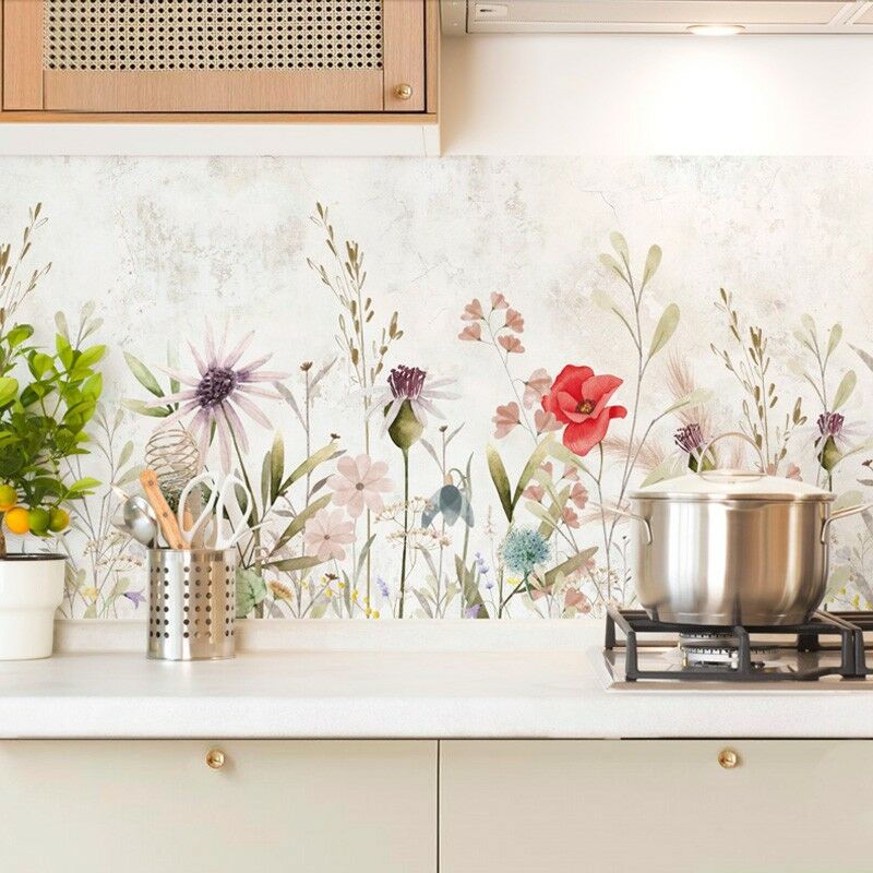 99déco - Lot de 2 Crédence Aluminum Floral - 99deco - L120xH50cm Ep.3 mm