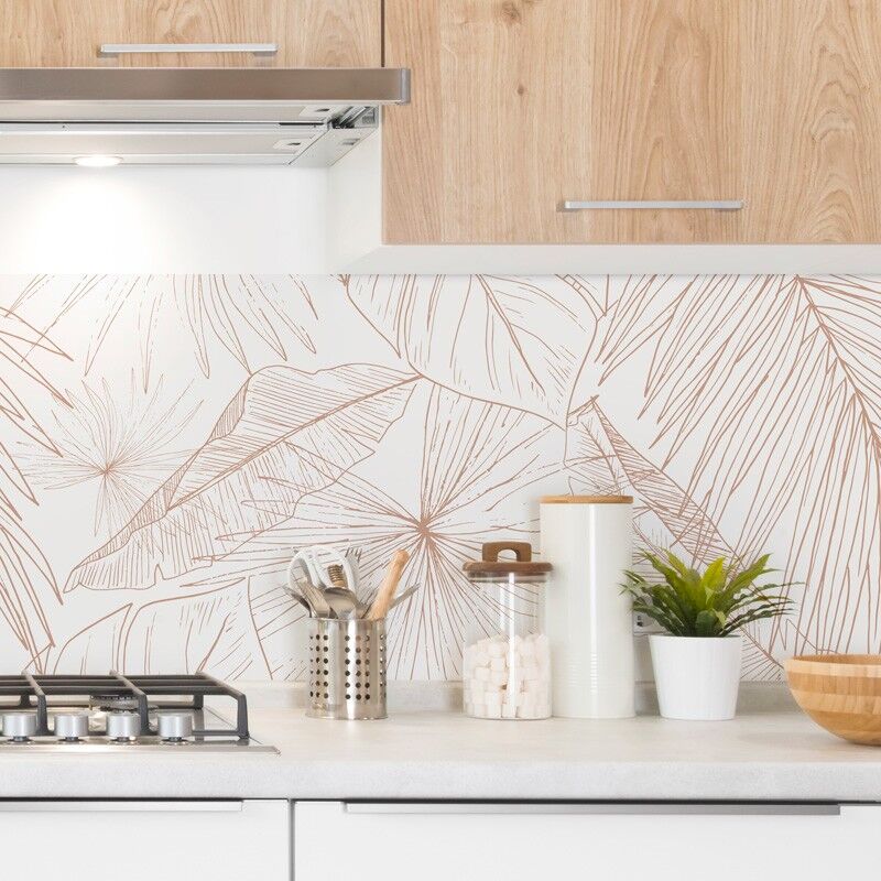 99déco - Lot de 2 Crédence Aluminum Floral - 99deco - L120xH50cm Ep.3 mm