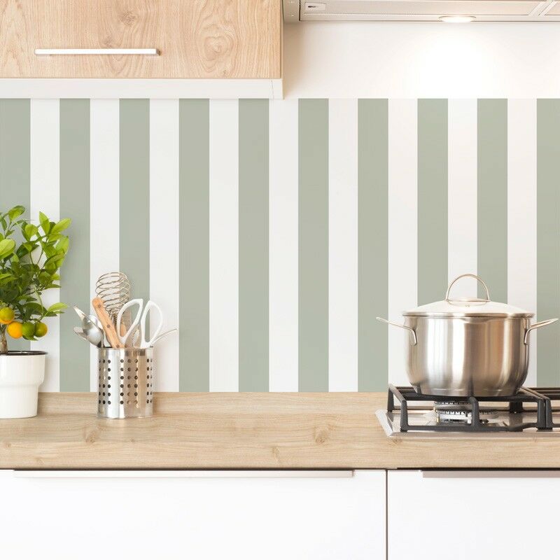 Lot de 2 Crédence Aluminum Rayures Vertes - 99deco - L120xH50cm Ep.3 mm