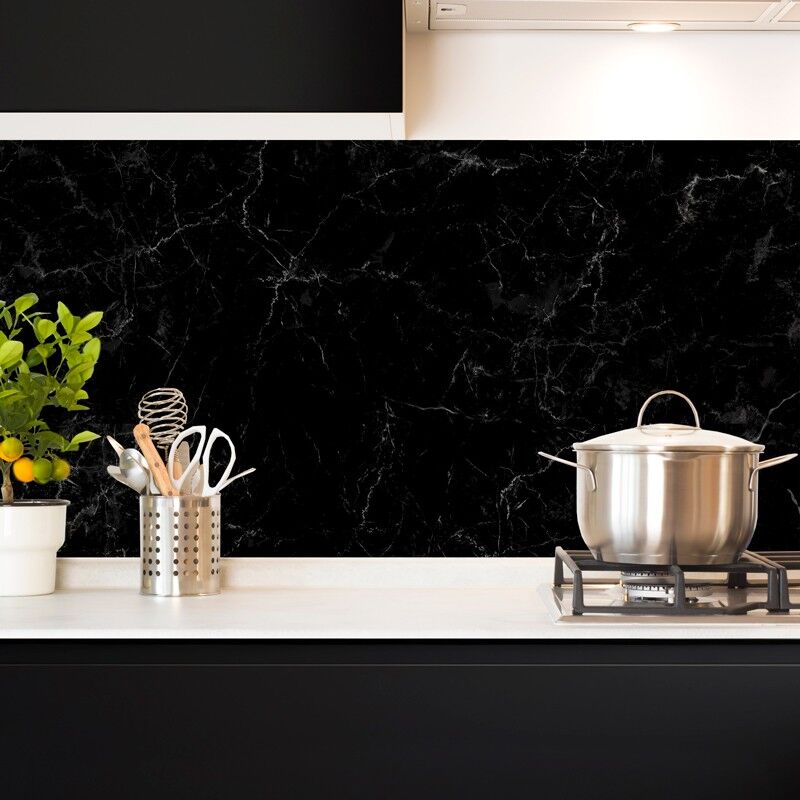 Lot de 2 crédences ALU L120xH 45cm Effet Marbre Noir 99deco