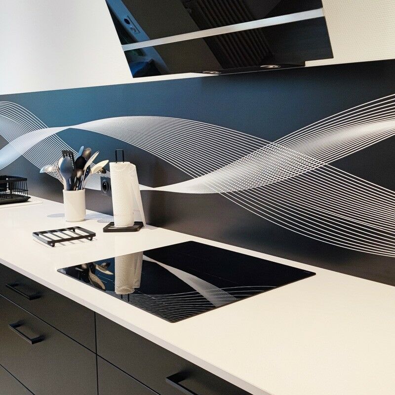 99déco - Lot de 2 Crédence Aluminum Noir - 99deco - L120xH50cm Ep.3 mm