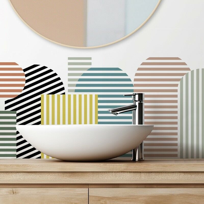 Lot de 2 Crédences pvc 3 mm Géométrique - 99deco - L70xH30cm Ep.3 mm