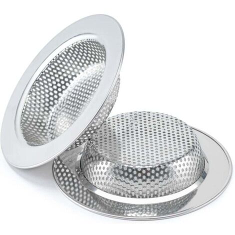 Lot de 2 crépines d'évier, adaptées à la plupart des paniers d'évier de cuisine, conception à double couche améliorée pour plus de sécurité (diamètre extérieur de 4,5 pouces).