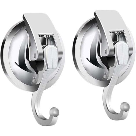 Lot de 2 Crochet à Ventouse Sous Vide Puissante Crochet Porte Torchon Serviette Salle de Bain Ventouse Murale Crochets Ventouse pour Cuisine Torchon Douche Fenêtre Verre