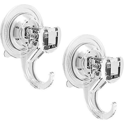 lot De 2 Crochet Ventouse Murale Charge De 3kg Transparent, Ustensile Daspiration Ventouse Plastique De Cuisine/salle De Bain/bureau: Porte Servie