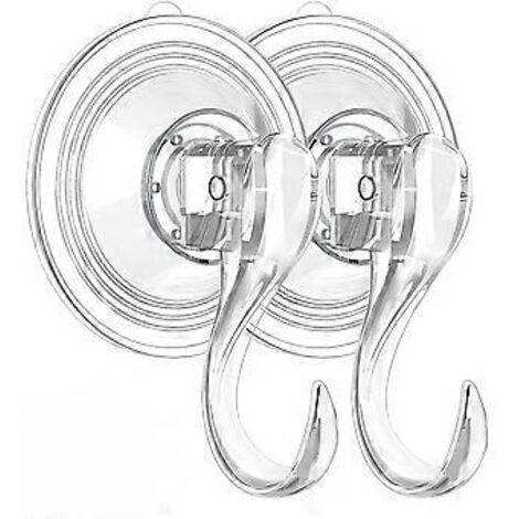 Lot de 2 crochets à ventouse transparents pour salle de bain, cuisine et douche (loufah)