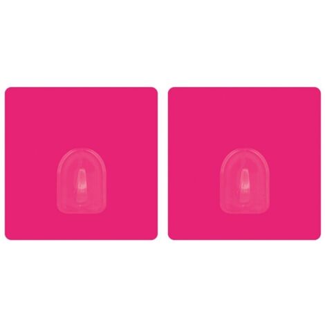 Lot de 2 crochets adhésifs muraux repositionnables Rose Fuchsia MSV