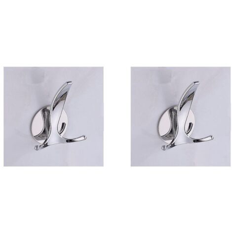 lot De 2 Crochets Argents, Crochets Porte-serviettes Pour Peignoir, Porte-serviettes, Crochets De Porte En Acier Inoxydable Pour Salle De Bain, Cu