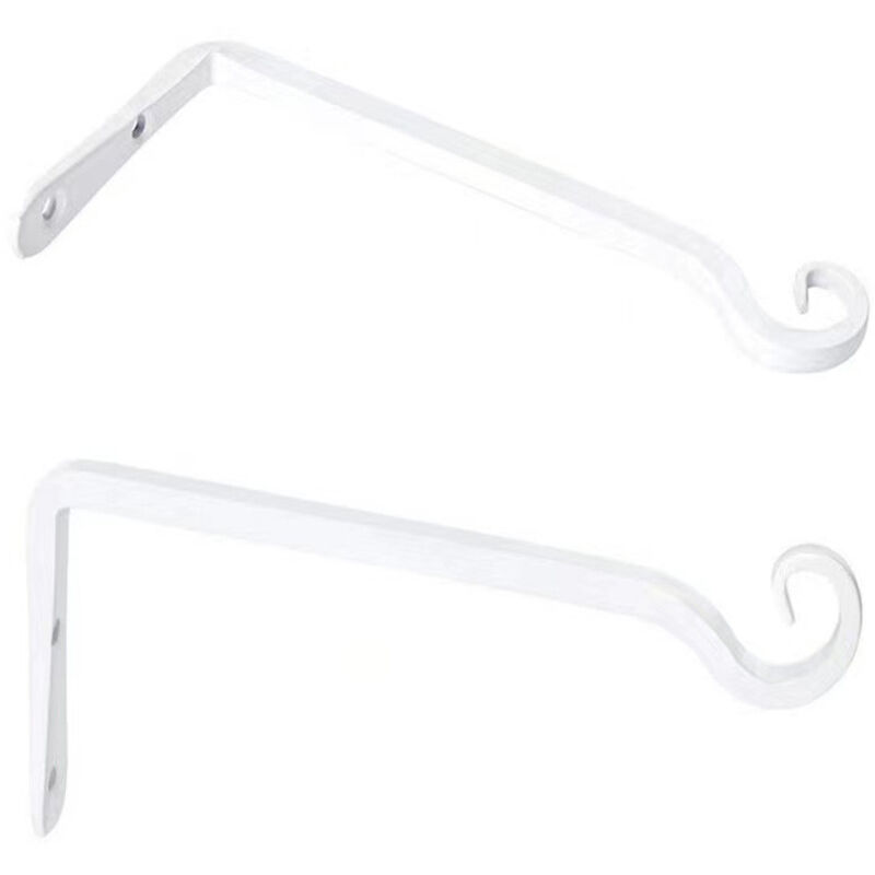 Linghhang - Lot de 2 Crochets- Blanc de Suspension Muraux Décoration Fer Forgé pour Jardin avec Vis pour Plantes Mangeoires à Oiseaux Lanternes