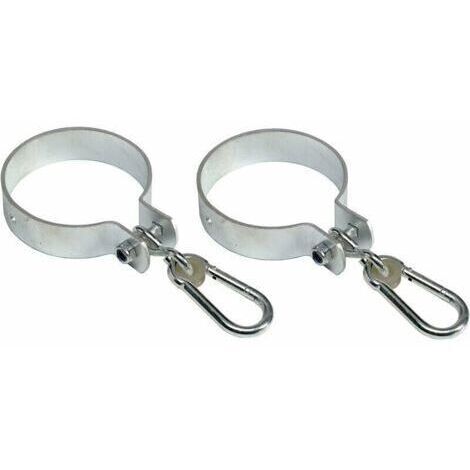 Lot de 2 crochets de balançoire avec mousqueton pour poutres rondes Ø 10cm