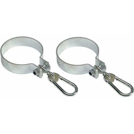 Lot de 2 crochets de balançoire avec mousqueton pour poutres rondes Ø 10cm