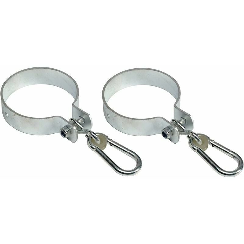 Lot de 2 crochets de balançoire avec mousqueton pour poutres rondes ø 5 cm