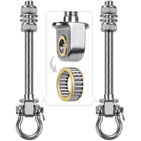 Lot de 2 crochets de balançoire avec roulement en acier inoxydable 304, haute résistance et durable, rotation à 180°, facile à installer, pour suspendre hamacs et balançoires,SZ1