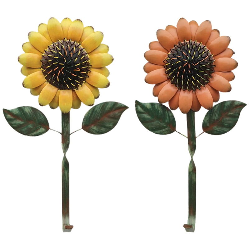 Lot de 2 crochets de rangement muraux en forme de tournesol pour la maison