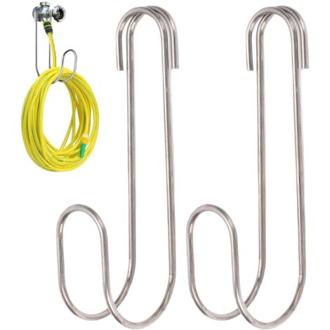 Lot de 2 crochets de rangement pour tuyau d'arrosage en acier inoxydable 304, supportant une charge de 20 kg (44 lb) pour la maison