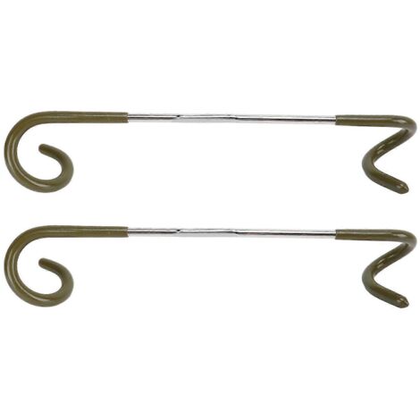 Lot de 2 crochets de suspension pour lanterne de camping, en forme de S, à double extrémité, en acier inoxydable, multifonctions, pour tente ou extérieur, vert olive.