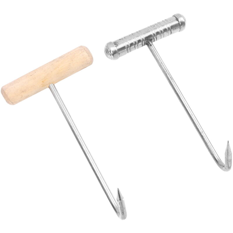 Feiyue - Lot de 2 crochets de suspension pour restaurant, crochet en forme de t pour os de viande, crochet en acier inoxydable pour porc suspendu,
