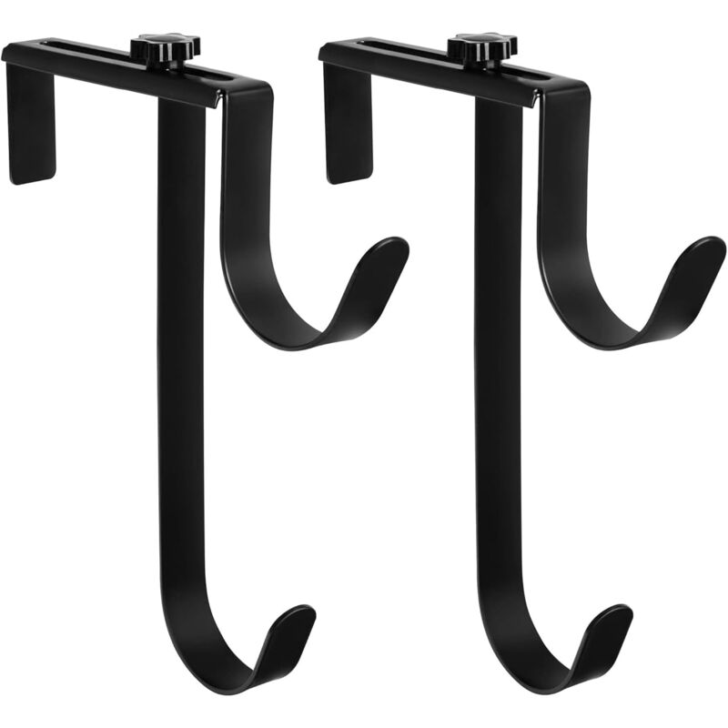 Tigrezy - Lot de 2 crochets doubles pour clôture de piscine – Réglables et antirouille pour poteaux – Accessoires de piscine noirs pour clôture de