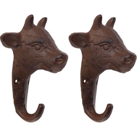Lot de 2 crochets en fonte Vache