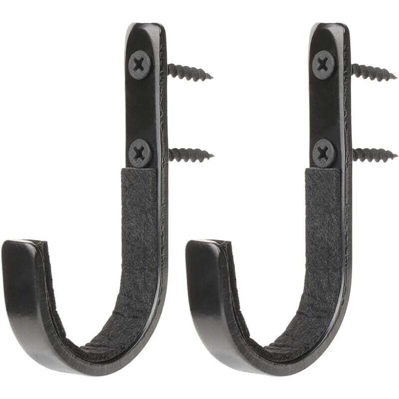 Basetbl - Lot de 2 crochets en métal noir pour fusils, fusils de chasse, pour montage mural, rangement pour armoires, supports d'intérieur pour armes