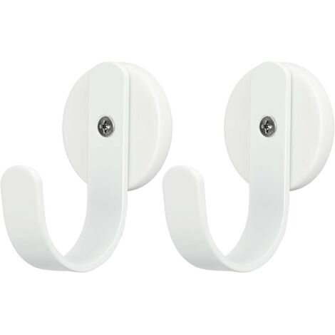 Lot de 2 crochets magnétiques pour couronne de couronne, porte-couronne, crochets pour porte d'entrée en métal pour décorations de Noël (blanc)