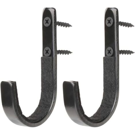 Lot de 2 crochets métal noir, fixation murale pour fusils de chasse, supports intérieurs armes à feu, rangement garage ou bureau