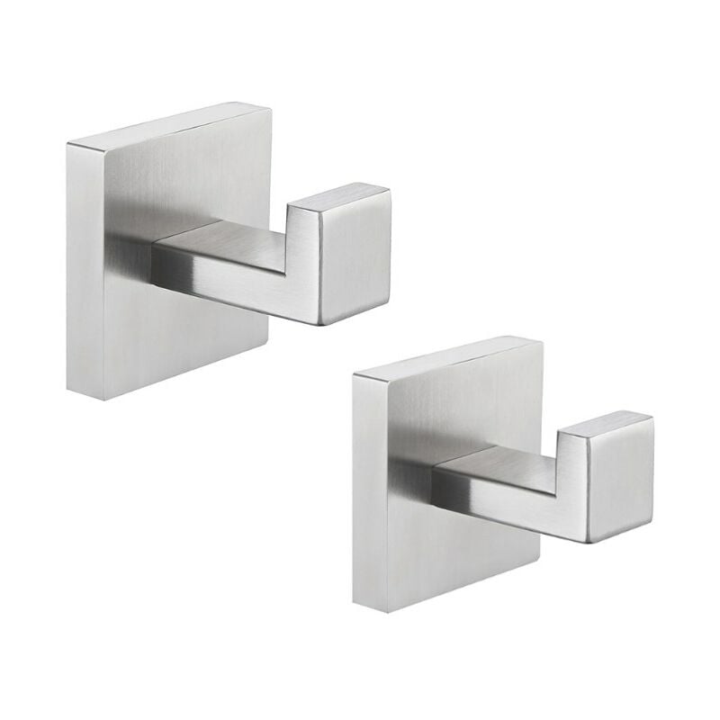 Csparkv - Lot de 2 crochets muraux en acier inoxydable SUS304 en nickel brossé pour salle de bain, peignoir/manteau pour salle de bain, cuisine,