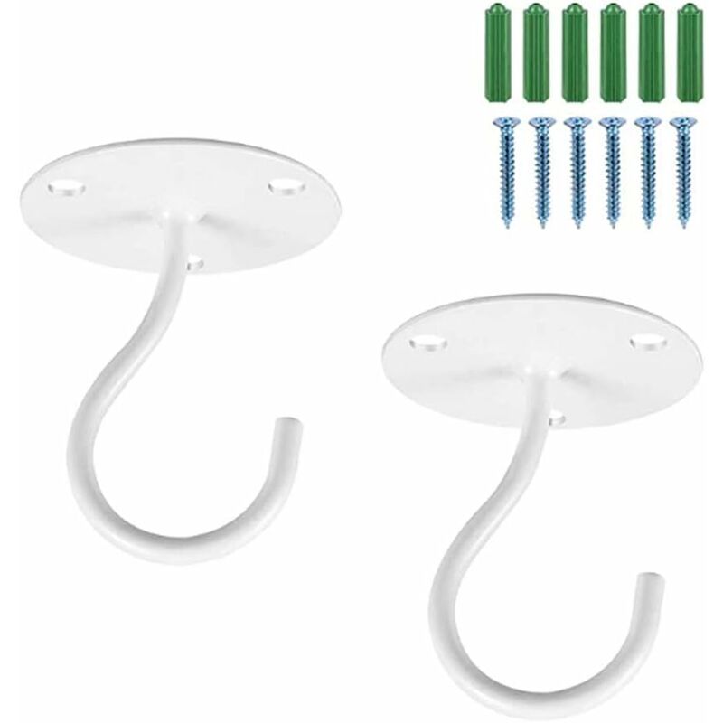 Lot de 2 crochets muraux en métal pour suspendre des mangeoires à oiseaux, des jardinières, des crochets de décoration extérieure et des carillons à