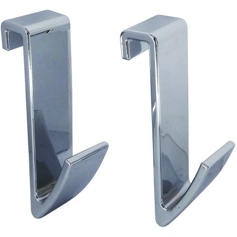 Lot de 2 crochets pour sèche serviette tube plat chromé