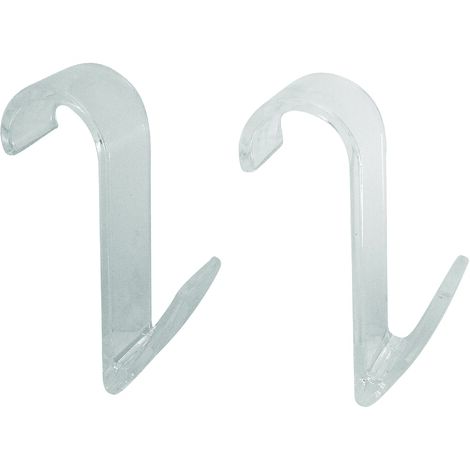 Lot de 2 crochets pour sèche serviette tube rond transparent