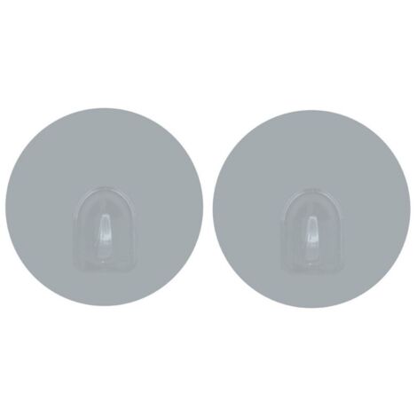 Lot de 2 crochets rond muraux repositionnables Gris clair MSV