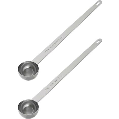 Lot de 2 cuillères doseuses à café de 2 cuillères à soupe, avec manche long de 9,5 pouces.