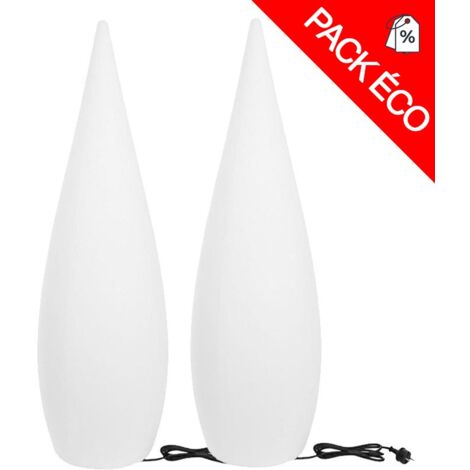 Lot de 2 cyprès lumineux blanc CLASSY W 120 cm