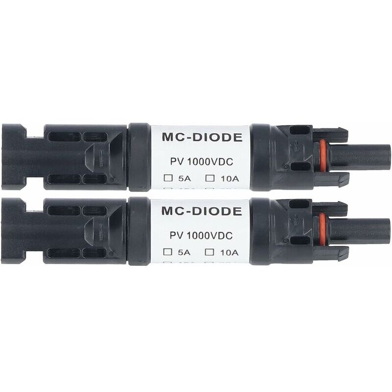 Linghhang - Lot de 2 de Connecteur pv Solaire 1000 v Diode Anti-retour Intégrée IP68 étanche pour Connexion Panneau Solaire(20A)