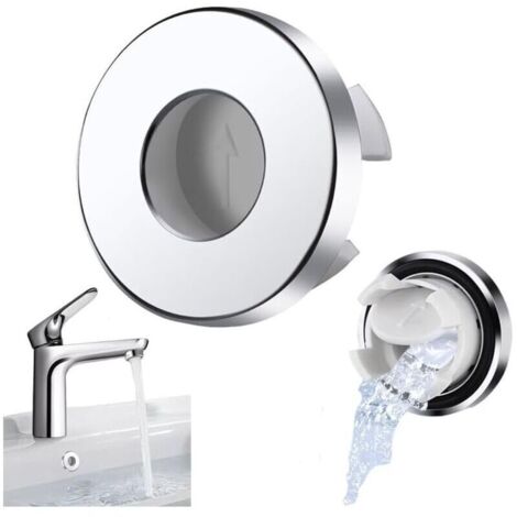 Lot de 2 Débordement D'Évier Couvercle Garniture de lavabo pour lavabo Couvercle de trop-plein Insert en laiton dans le trou Bouchons ronds Chrome pour Bain, Cuisine, Évier