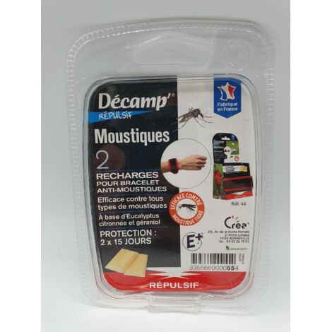 [Lot de 2] - DÉCAMP' - Recharges pour bracelet anti-moustiques - Protection 30 jours - Actifs naturels - Voir photos
