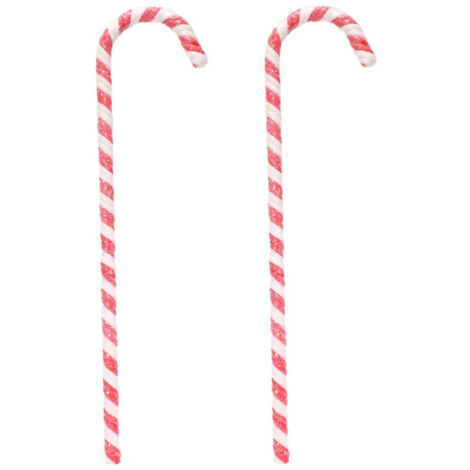 Lot de 2 Déco de Noël "Sucre d'Orge" 68cm Blanc & Rouge