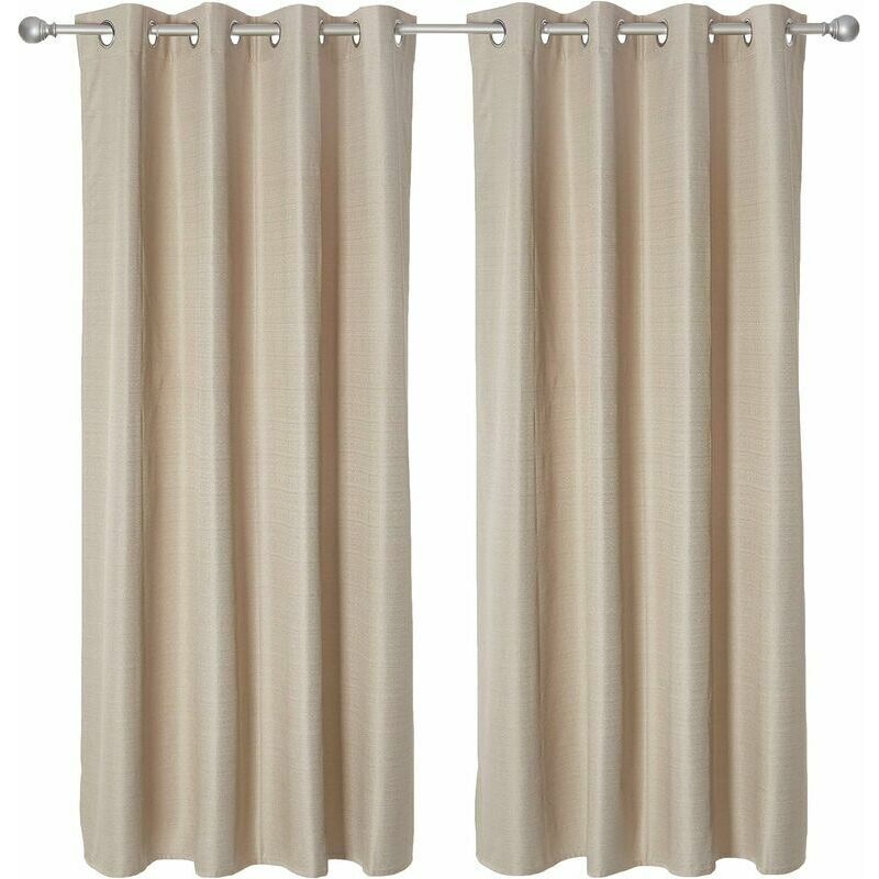 lot de 2 Deconovo rideau rideaux opaques rideau de fenêtre thermique salon, 140x245 cm (largeur x hauteur), beige