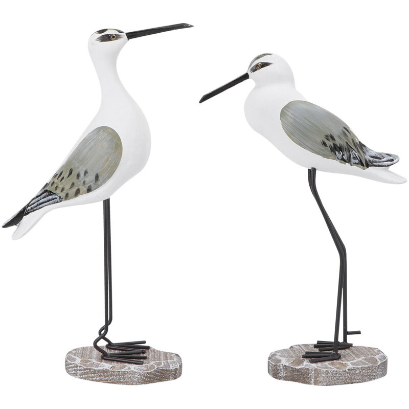 Lot de 2 décorations de bureau en bois en forme de mouette, accessoires de décoration pour bureau, ornements, pendentif oiseau artificiel, pour