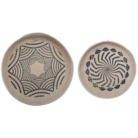 Lot de 2 Décorations Murales Jute "Panier" 48cm Naturel